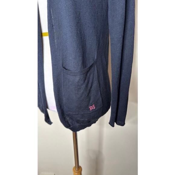 Maje Navy Silk Cashmere Cardigan - Picture 3 of 6